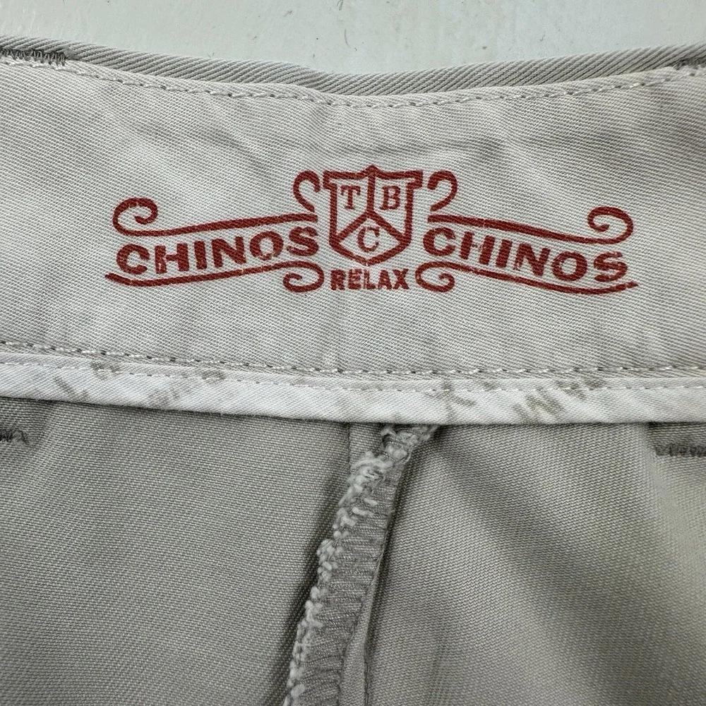 Tommy Bahama Mens TBC Relax Chinos‎ Pants 40x30 Tan Cream 100% Cotton Distressed